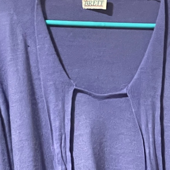 Sweater vtg fine Gauge soft comfy L/S Sue Brett Lightweight tie adjustable - Picture 2 of 3